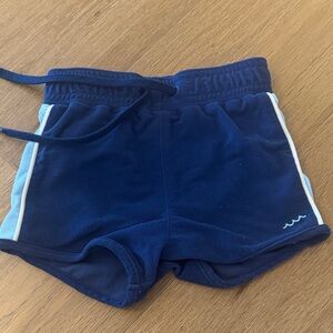Boys Minnow Navy Blue Swim Trunks with Light Blue Trim